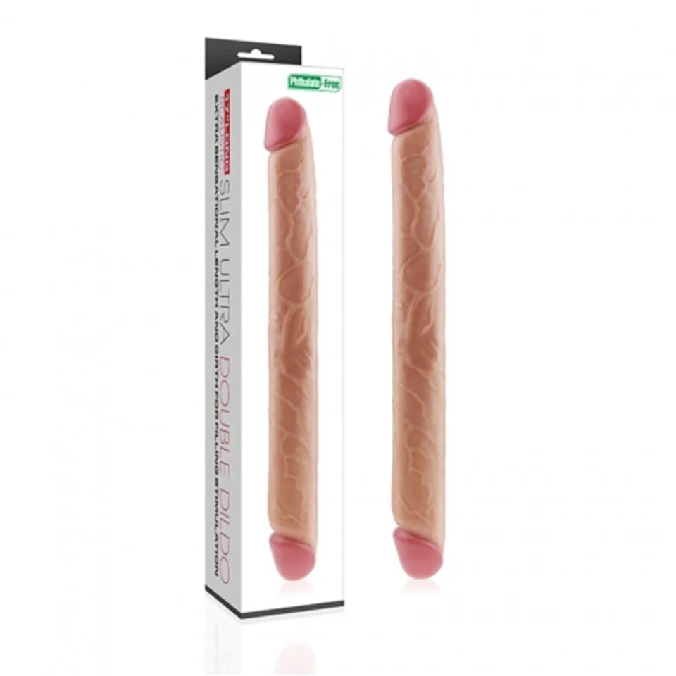 #1234 - 43 cm Çift Taraflı Realistik Dildo Anal Vajinal Penis