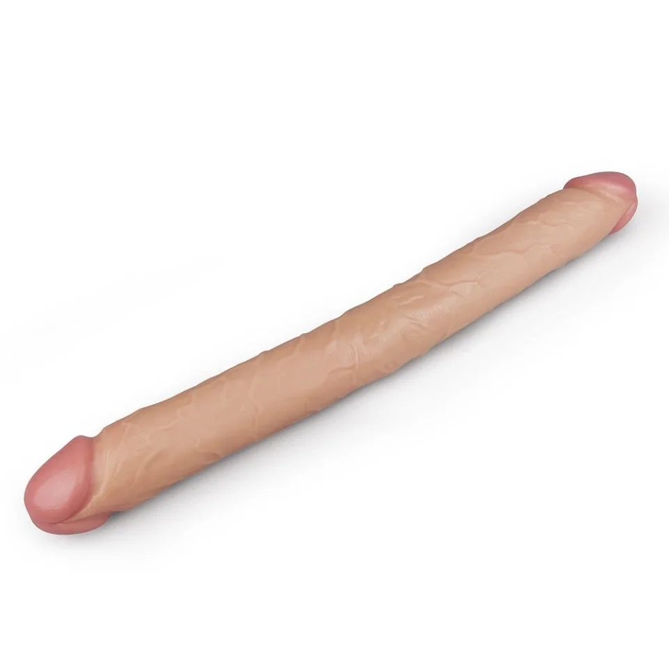 #1239 - 43 cm Çift Taraflı Realistik Dildo Anal Vajinal Penis