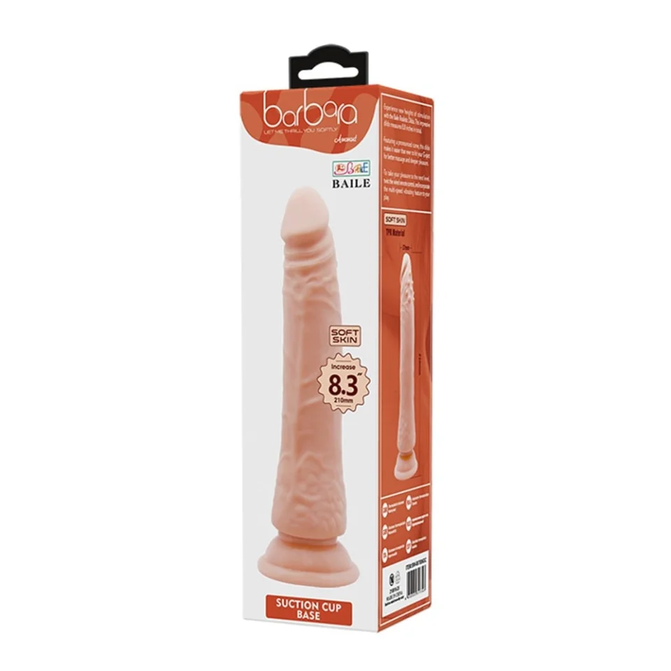 #1242 - 20 cm Vantuzlu Kıkırdaklı Testissiz Realistik Anal Dildo Penis