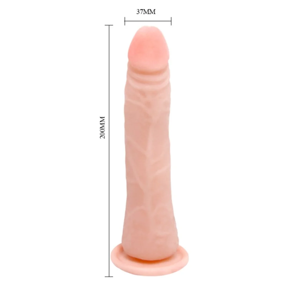 #1244 - 20 cm Vantuzlu Kıkırdaklı Testissiz Realistik Anal Dildo Penis