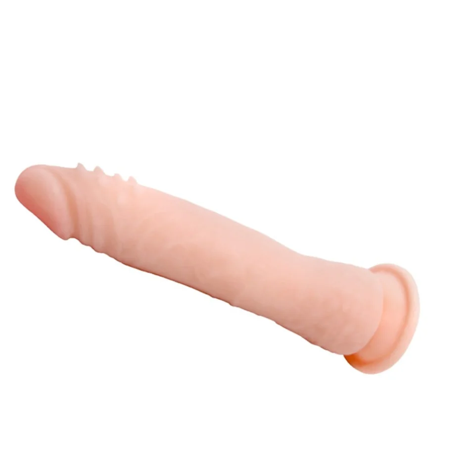 #1245 - 20 cm Vantuzlu Kıkırdaklı Testissiz Realistik Anal Dildo Penis