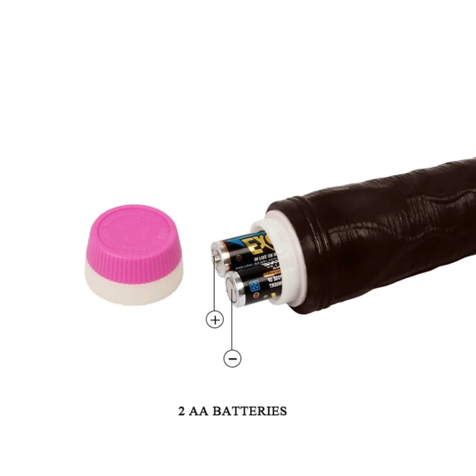 #1256 - 23 cm Titreşimli Realistik Vibratör Zenci Penis Dildo