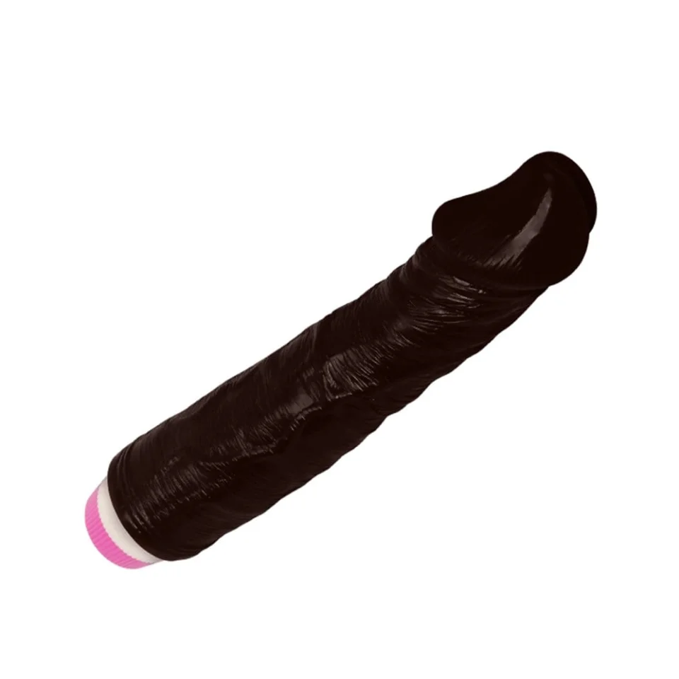 #1254 - 23 cm Titreşimli Realistik Vibratör Zenci Penis Dildo