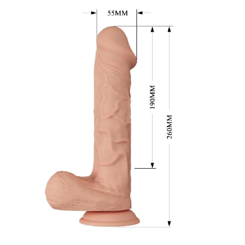 #104 - 26 cm Titreşimli Gerçekçi Kalın Dildo Penis