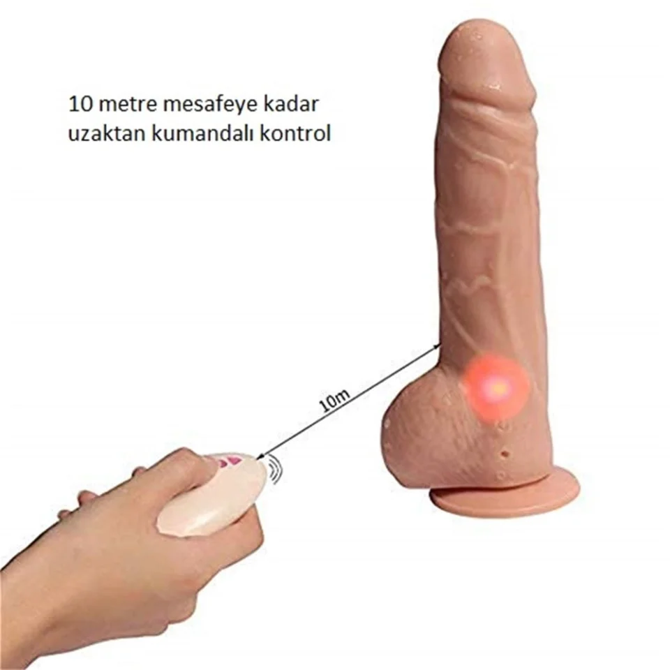 #1275 - 19 cm Uzaktan Kumandalı Titreşimli Realistik Penis
