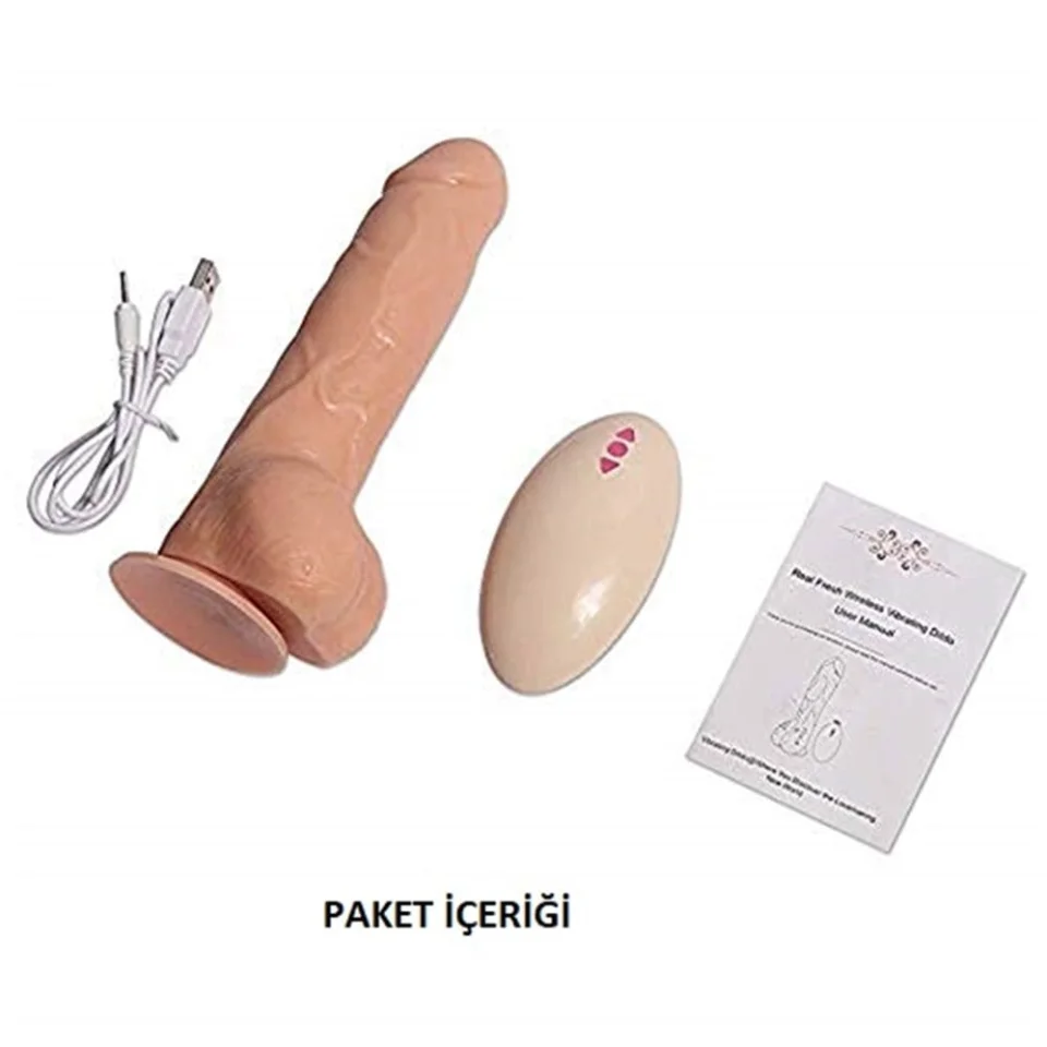 #1280 - 19 cm Uzaktan Kumandalı Titreşimli Realistik Penis