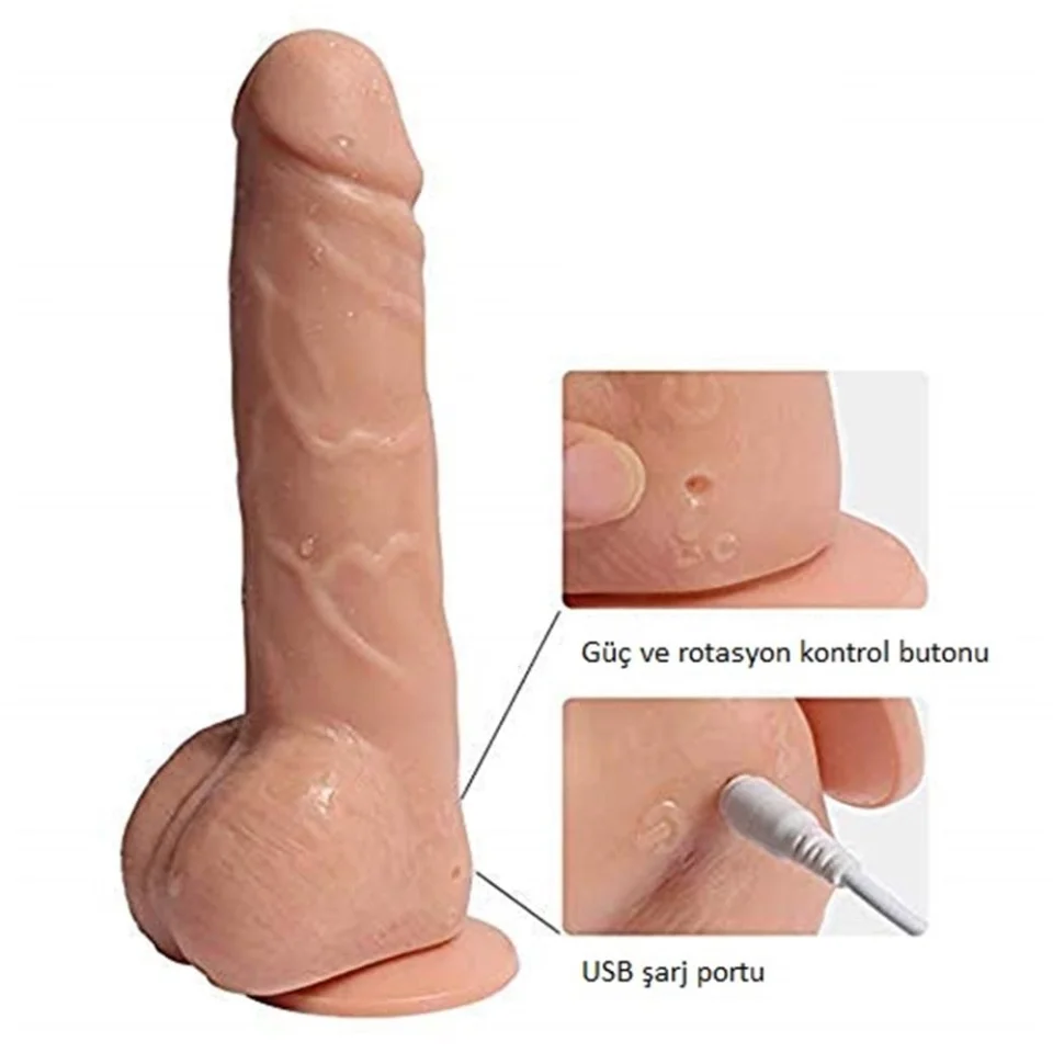 #1281 - 19 cm Uzaktan Kumandalı Titreşimli Realistik Penis