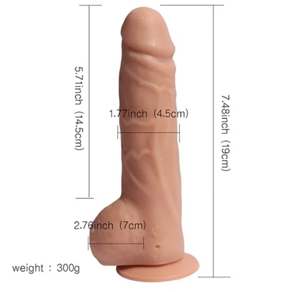 #1282 - 19 cm Uzaktan Kumandalı Titreşimli Realistik Penis