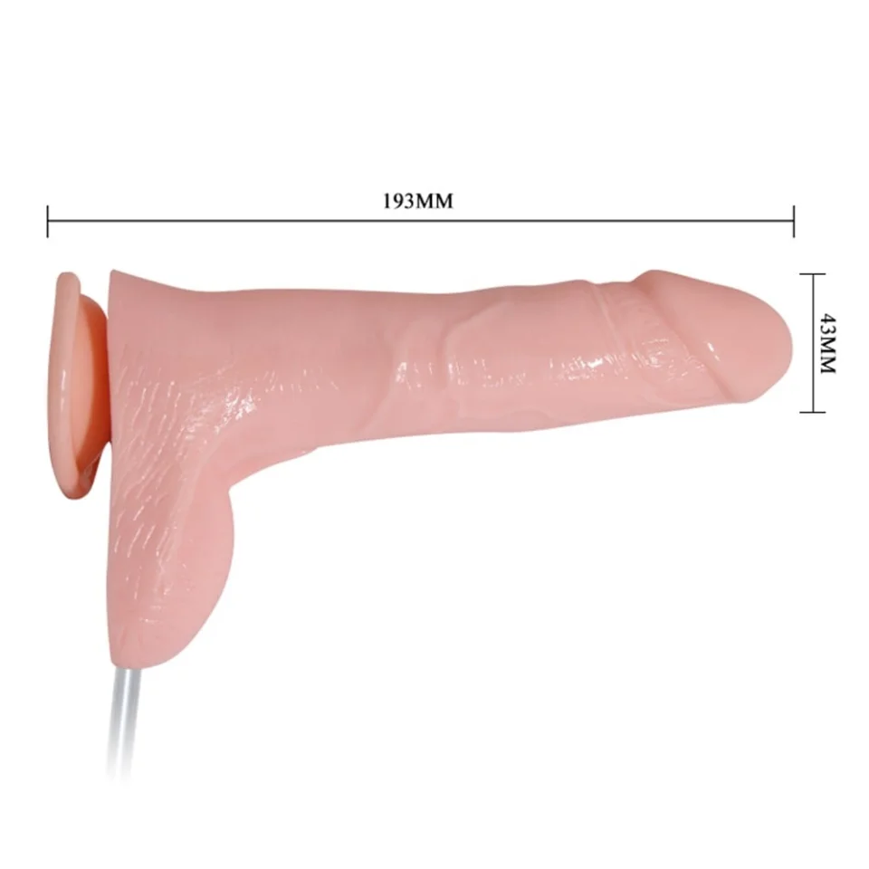 #1300 - 19,3 cm Su Fışkırtmalı Realistik Titreşimli Penis Anal Vajinal Dildo