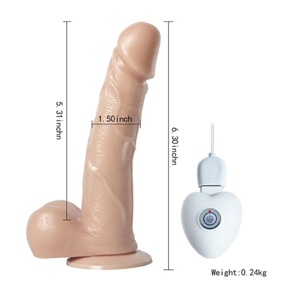 #1304 - 17,5 cm 10 Titreşimli Oynar Başlı USB Şarjlı Vibratör Penis