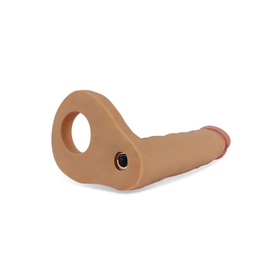 #1316 - 16 cm Realistik Titreşimli Anal Dildo Penis Halkası