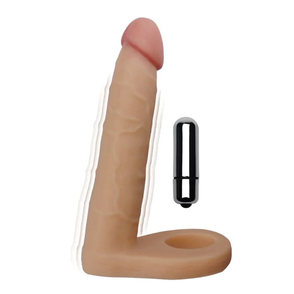 #1314 - 16 cm Realistik Titreşimli Anal Dildo Penis Halkası