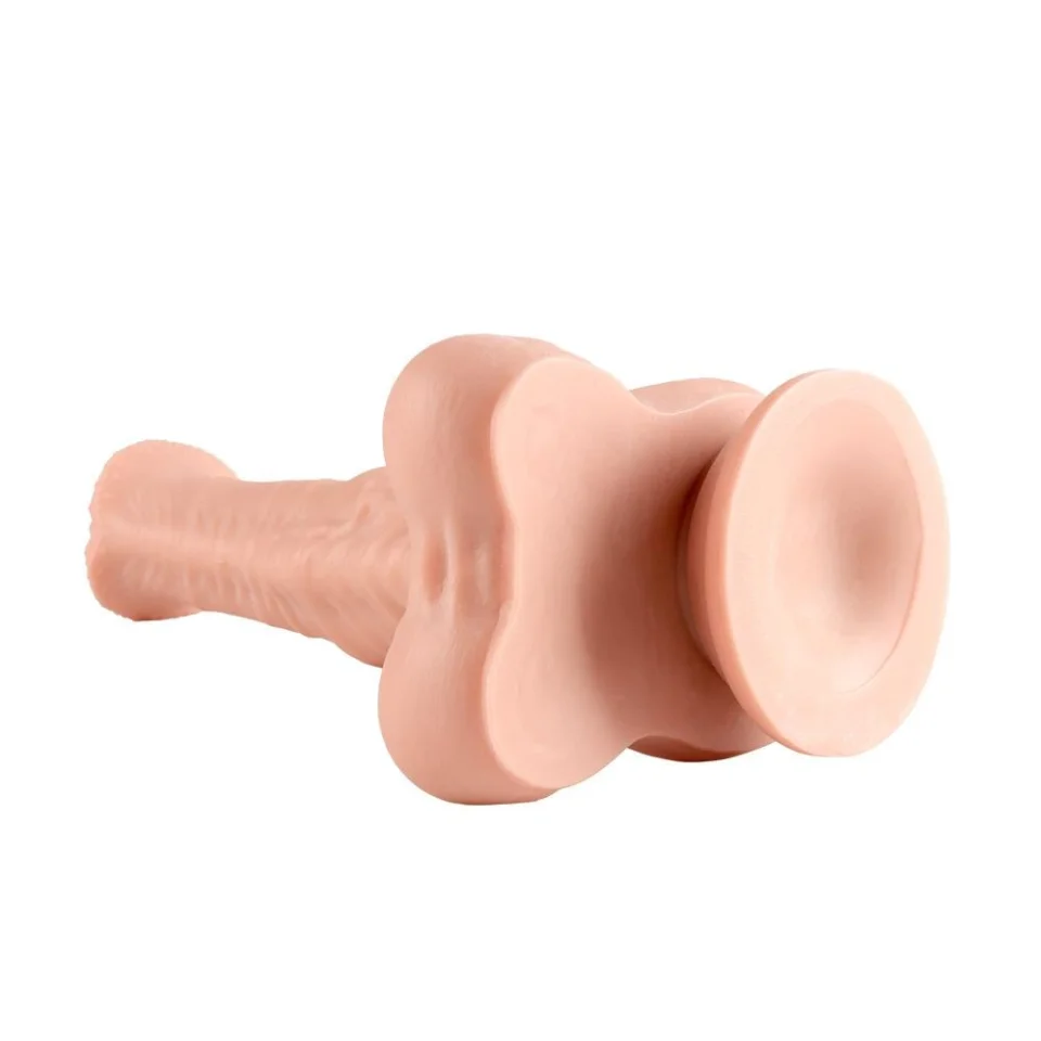 #113 - 24 cm Et Dokulu Gerçekçi Çift Katmanlı Sünnetsiz Silikon Penis