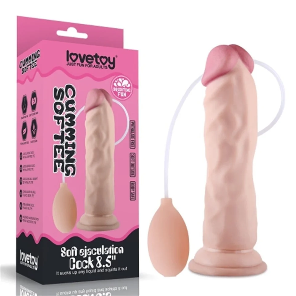 #1360 - 21,5 cm Yumuşak Dokulu Su Fışkırtmalı Realistik Dildo Penis