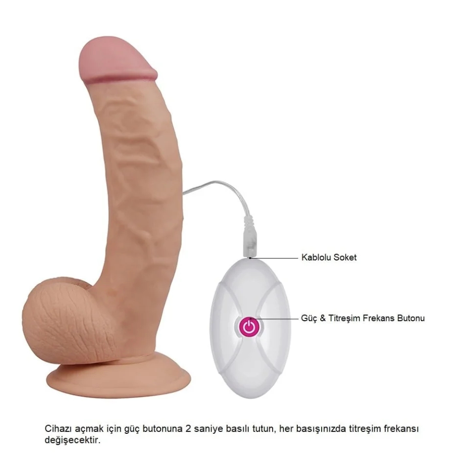 #1377 - 20 cm Yeni Nesil Titreşimli Realistik Vibratör Dildo