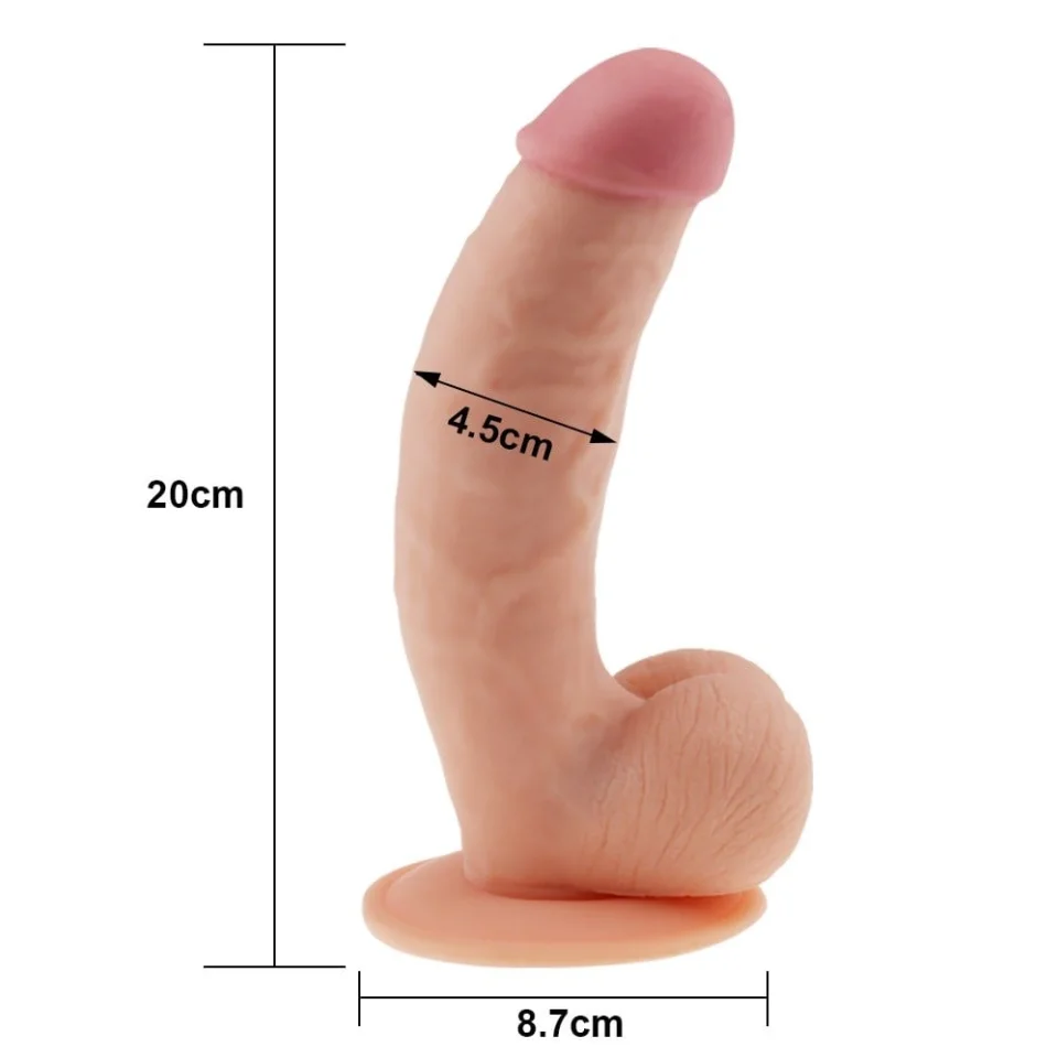 #1383 - 20 cm Yeni Nesil Ultra Yumuşak Ten Dokusunda Realistik Dildo Penis