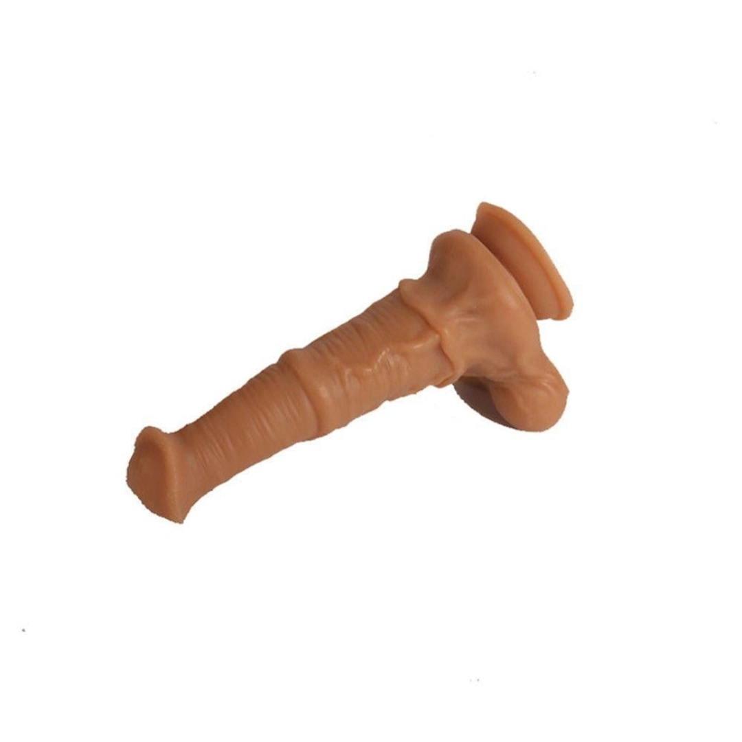#12591 - 24 cm Et Dokulu Gerçekçi Çift Katmanlı Sünnetsiz Silikon Melez Penis