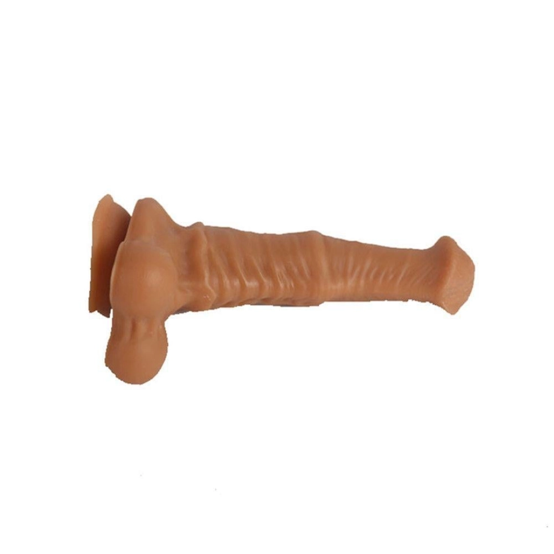 #12594 - 24 cm Et Dokulu Gerçekçi Çift Katmanlı Sünnetsiz Silikon Melez Penis