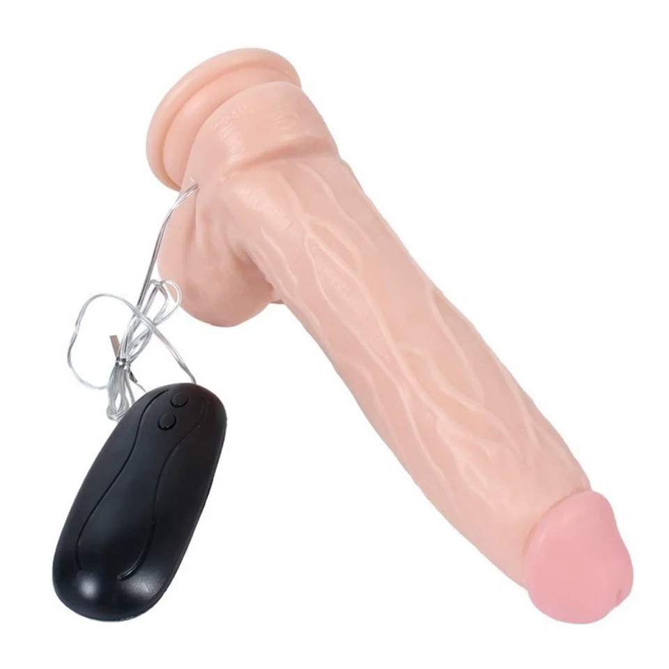 #1400 - 20,5 cm Gerçekçi Titreşimli Dildo Vibratör Penis