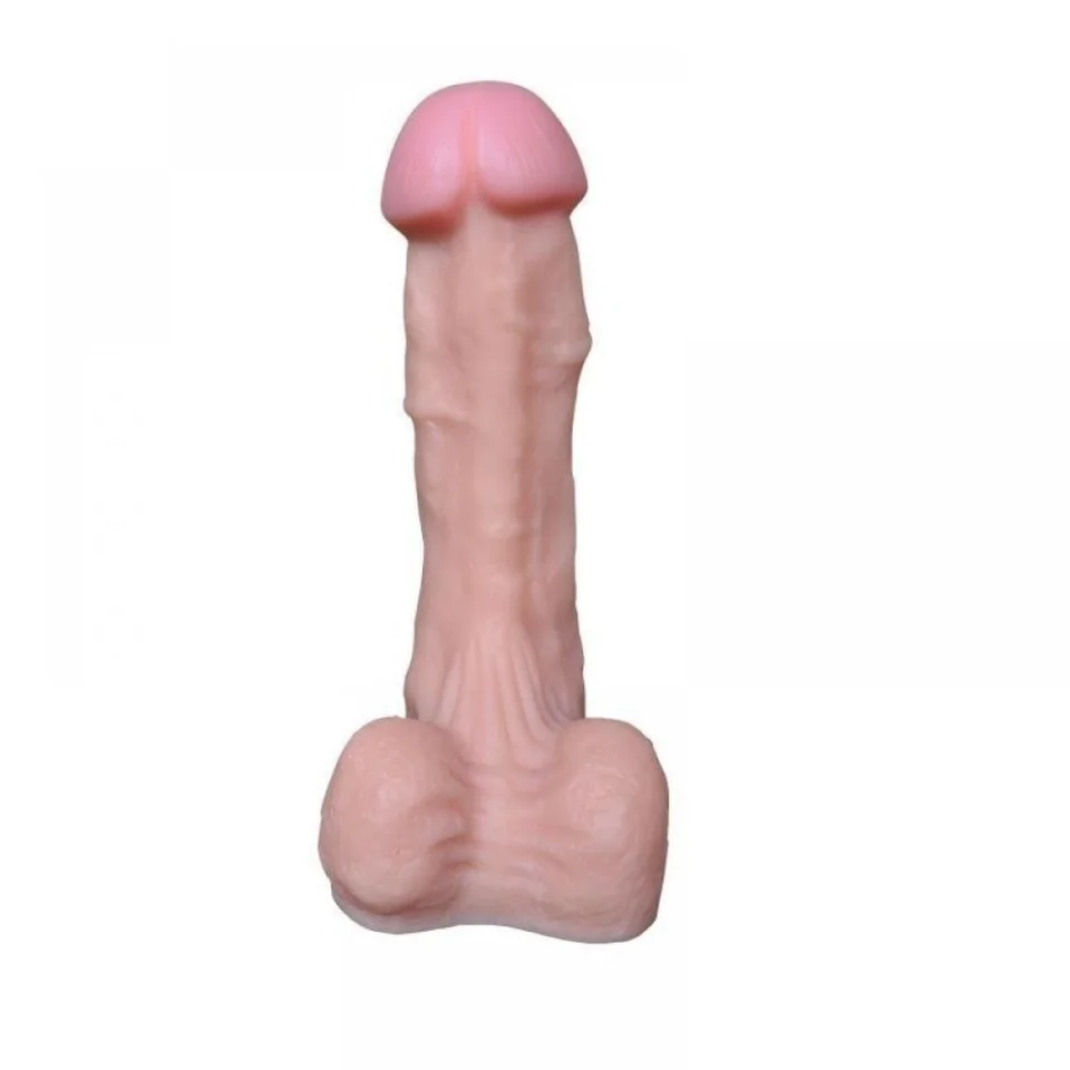 #1427 - 18 cm Realistik Vantuzlu Testisli Dildo Penis