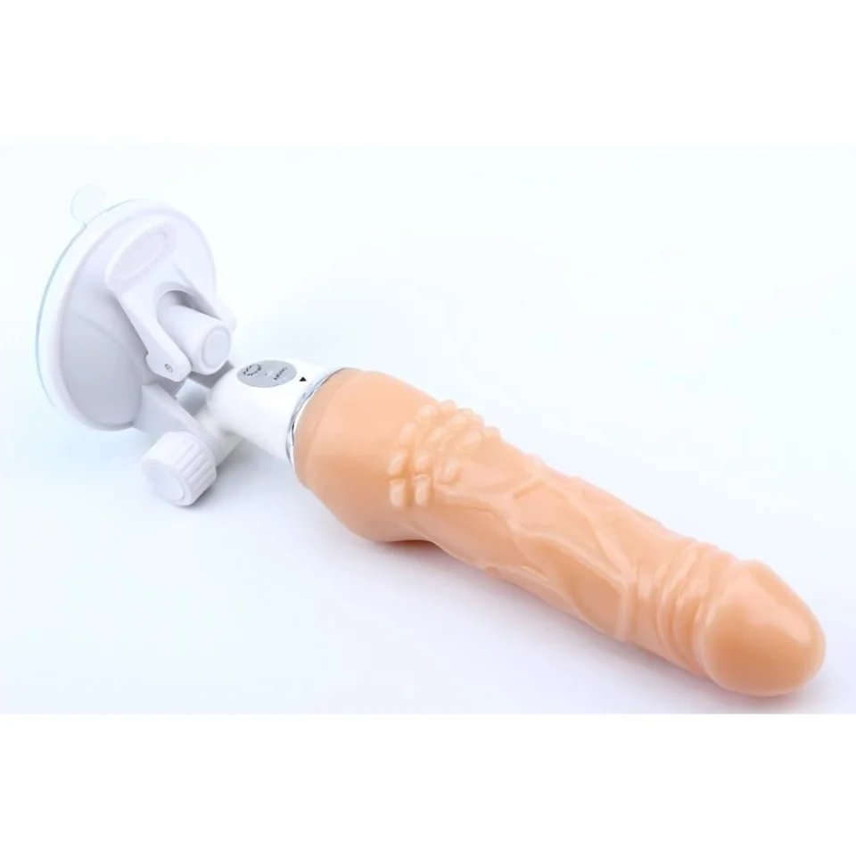 #1436 - 25,5 cm Realistik 10 Titreşim Fonksiyonlu Vantuzlu Vibratör Dildo