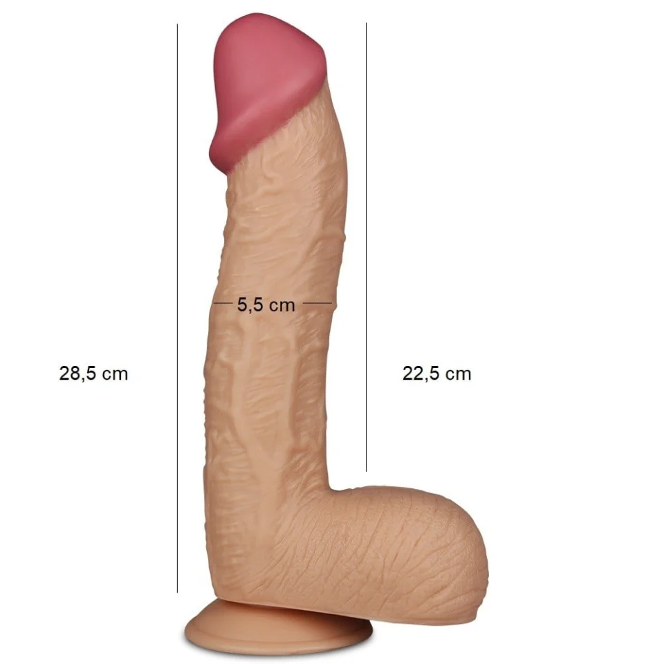 #1458 - 28,5 cm Gerçekçi Uzun Kalın Dildo Penis