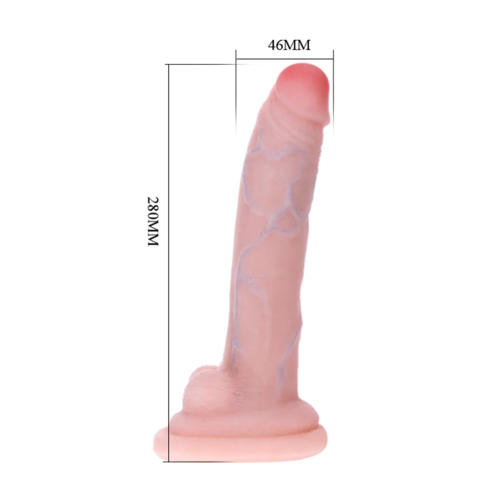 #1481 - 28 cm Dev Realistik Penis Kıkırdaklı Bükülebilen Dildo