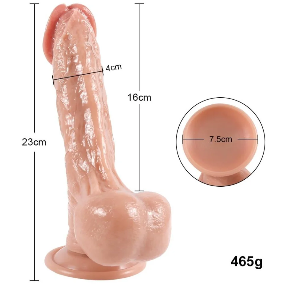 #142 - 23 cm Yeni Nesil Çift Katmanlı Realistik Dildo Penis