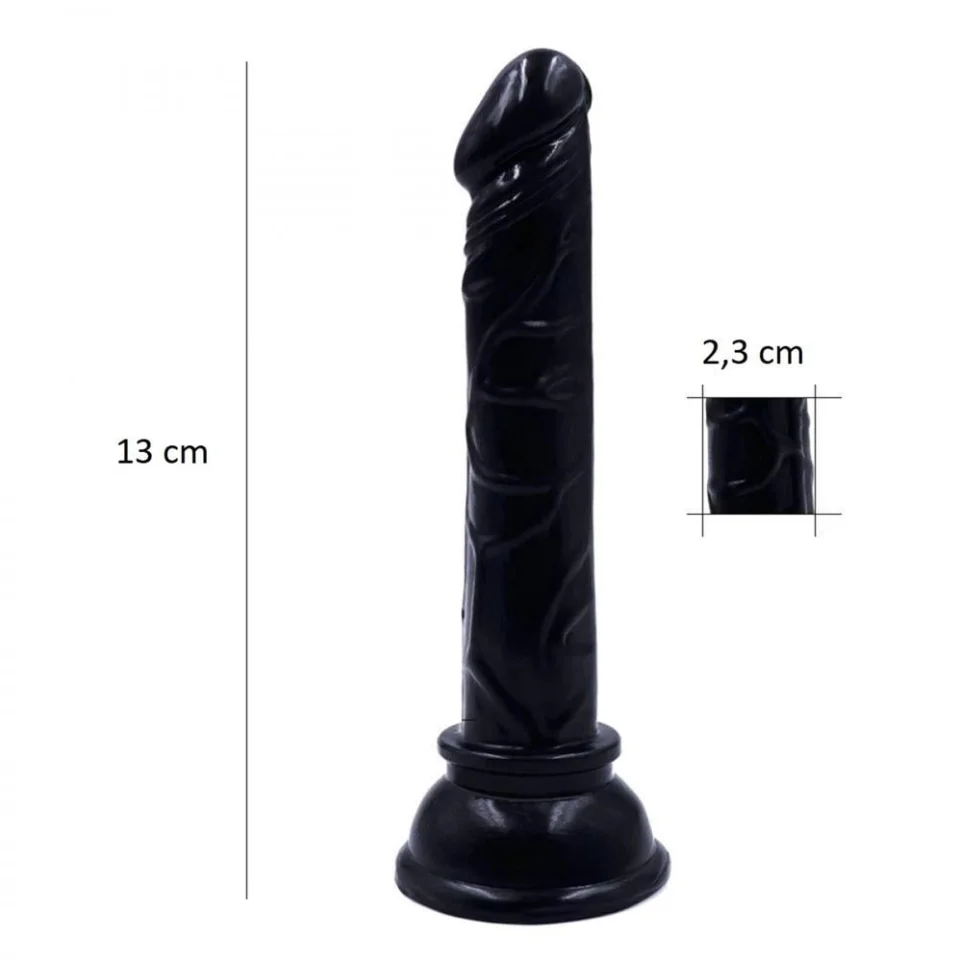 #1501 - 13 cm Testissiz Vantuzlu Realistik Zenci Penis Anal Vajinal Dildo