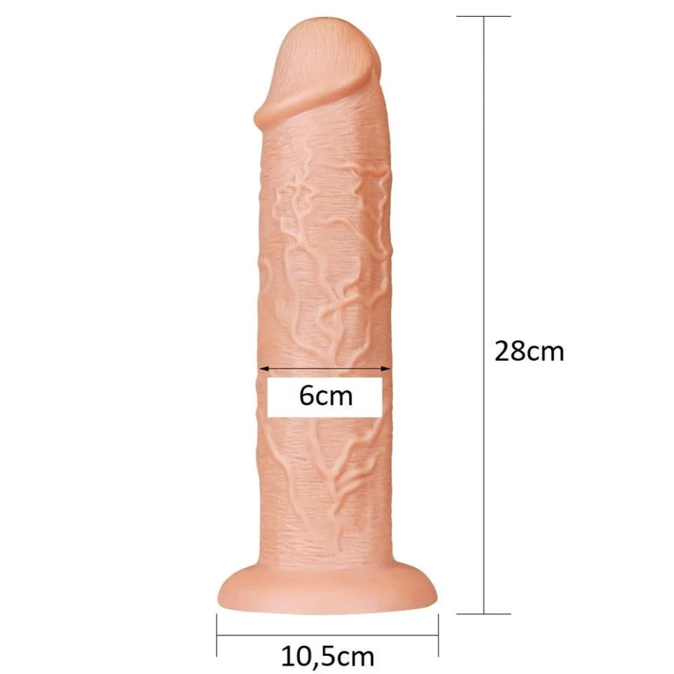 #1518 - 28 cm Gerçekçi Testissiz Kalın Dildo Penis