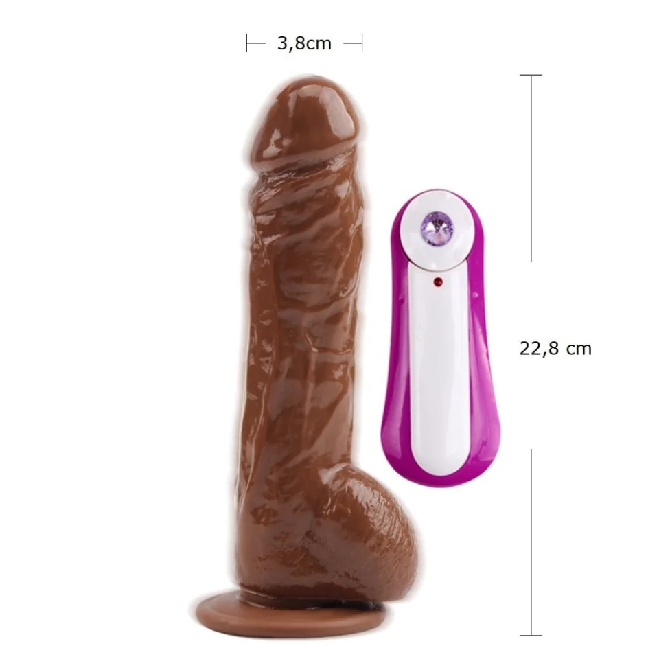 #1541 - 22,8 cm Realistik Titreşimli Melez Vibratör Dildo Penis