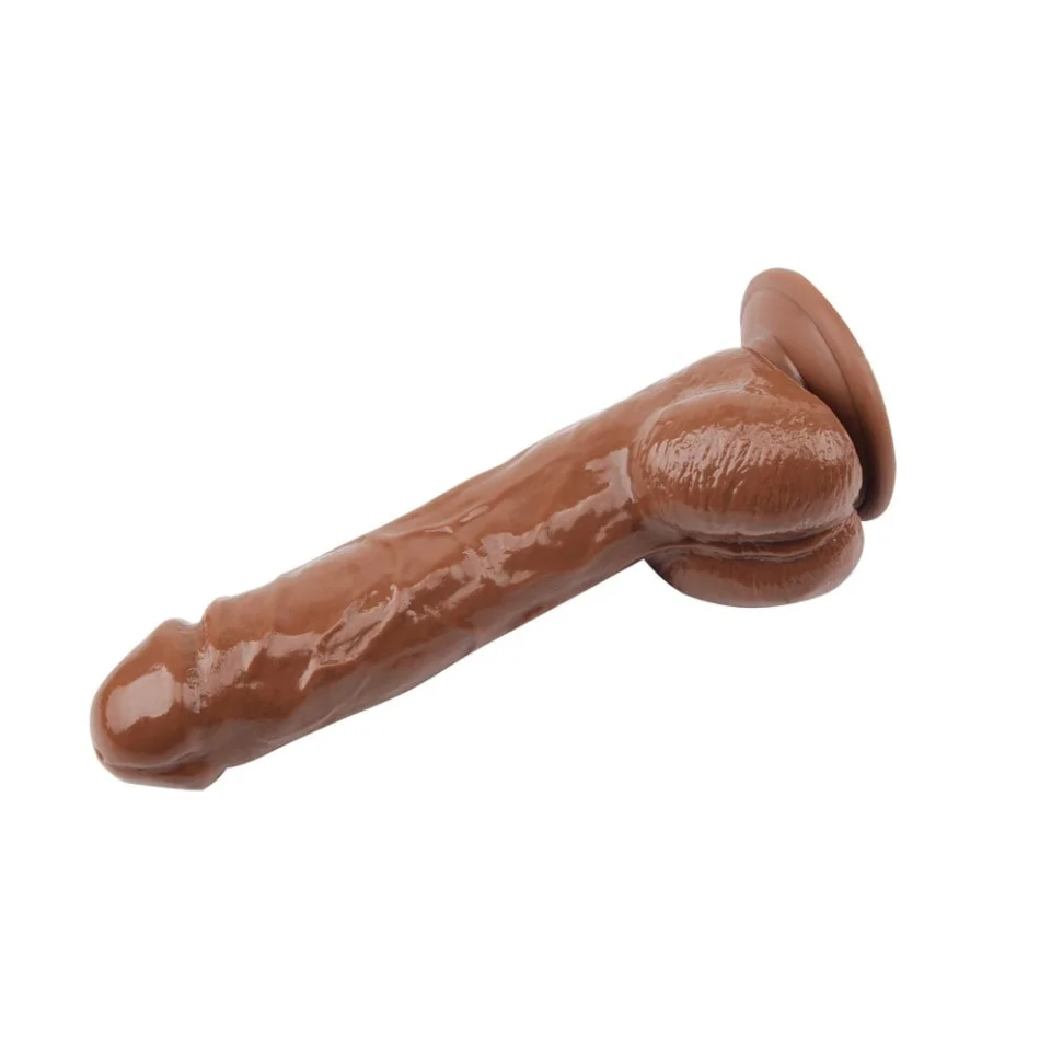 #1547 - 22,8 cm Belden Bağlamalı Realistik Titreşimli Melez Vibratör Dildo