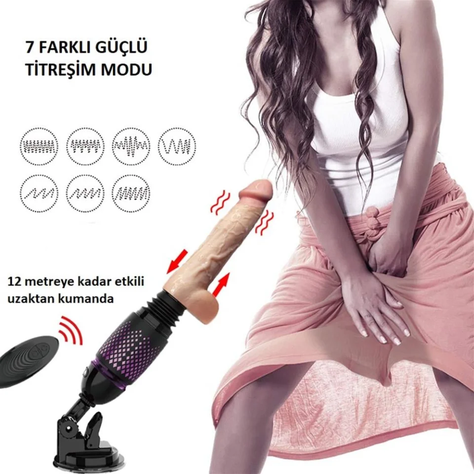 #1595 - Şarjlı Ambiyans Işıklı 7 İleri Geri Titreşim Fonksiyonu Isıtmalı Dildo
