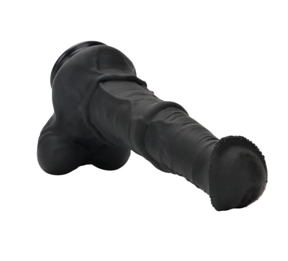 #1626 - 24 cm Et Dokulu Gerçekçi Çift Katmanlı Sünnetsiz Silikon Zenci Penis