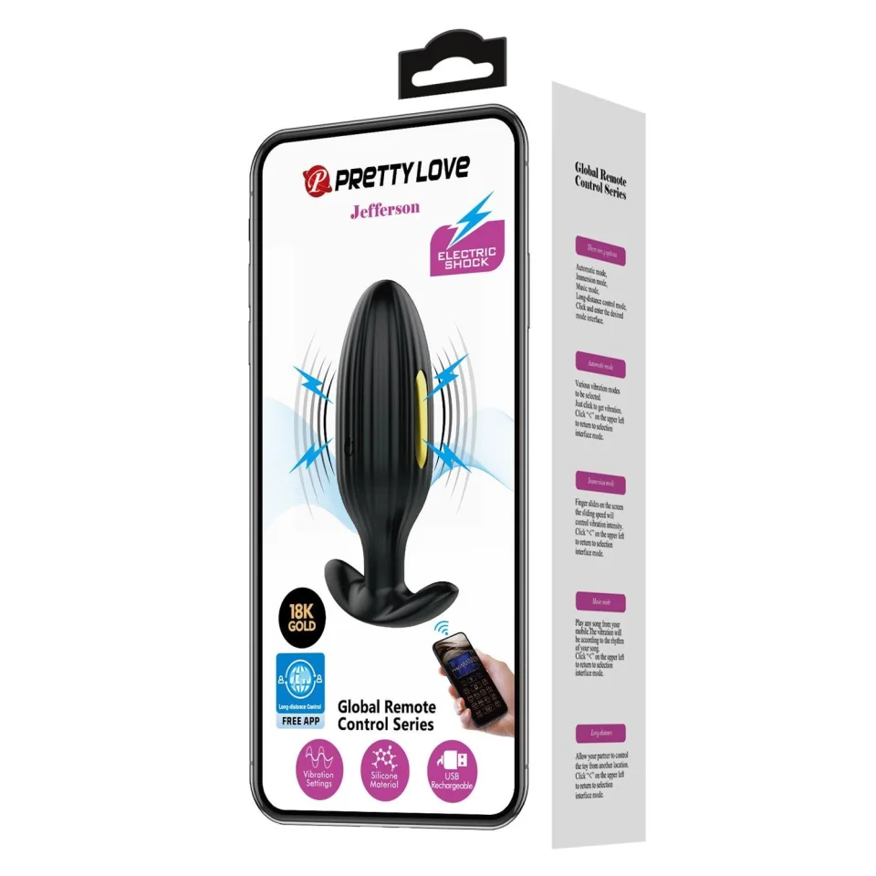 #1705 - Telefon Kumandalı 12 Titreşim Fonksiyon 3 Elektro Şoklu Vibratör