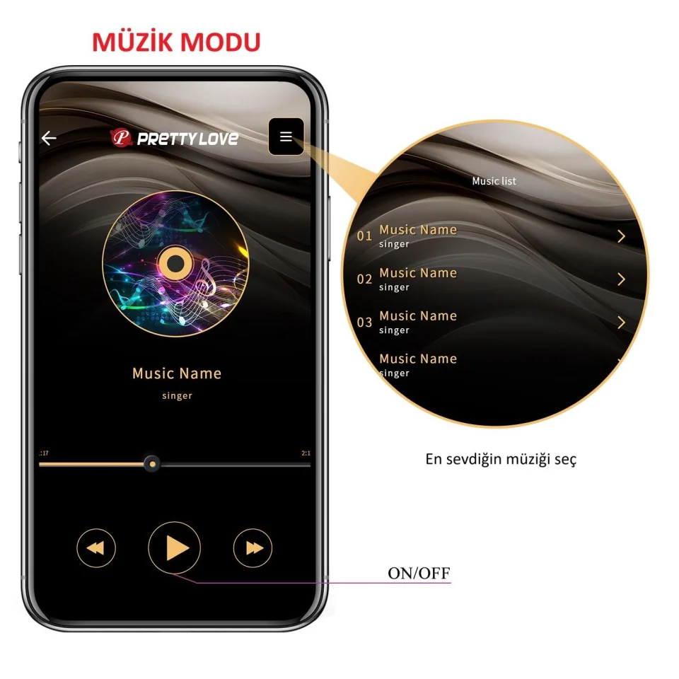 #1711 - Telefon Kumandalı 12 Titreşim Fonksiyon 3 Elektro Şoklu Vibratör