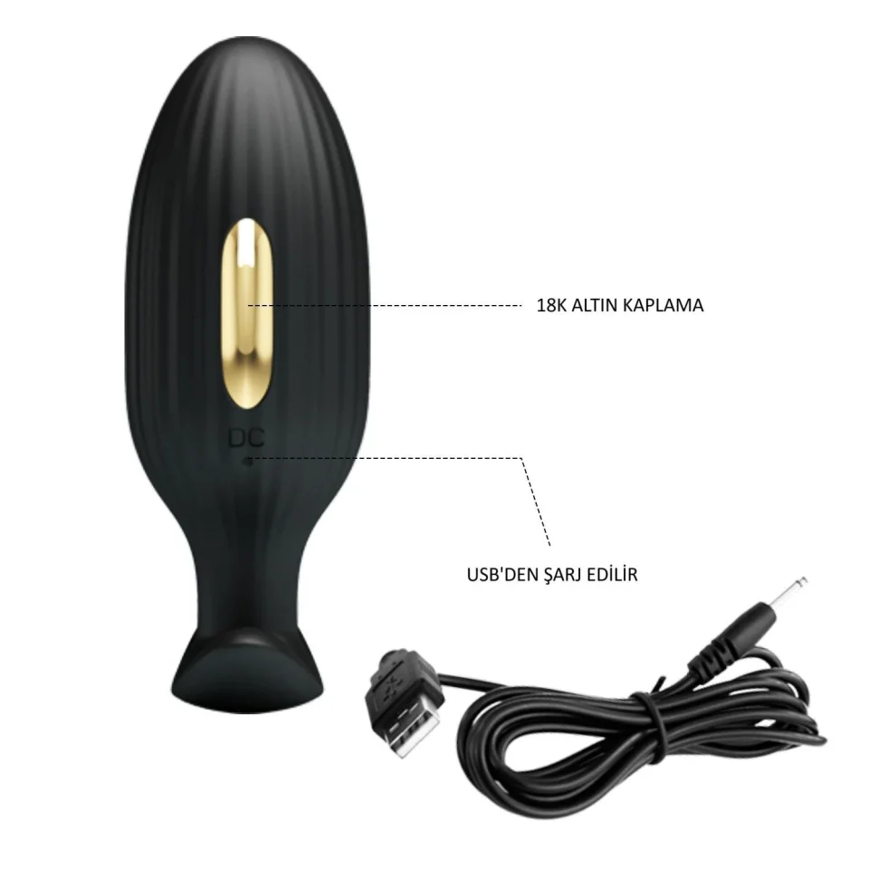 #1717 - Telefon Kumandalı 12 Titreşim Fonksiyon 3 Elektro Şoklu Vibratör