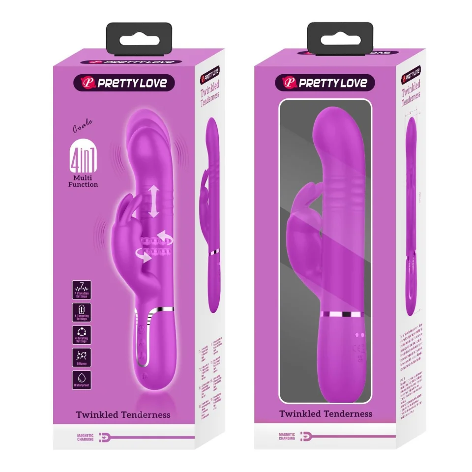 #1782 - USB Manyetik Şarjlı G-Spot Vajinal Vibratör 7 Titreşim Modu 4 İleri Geri 4 Rotasyon Seçeneği