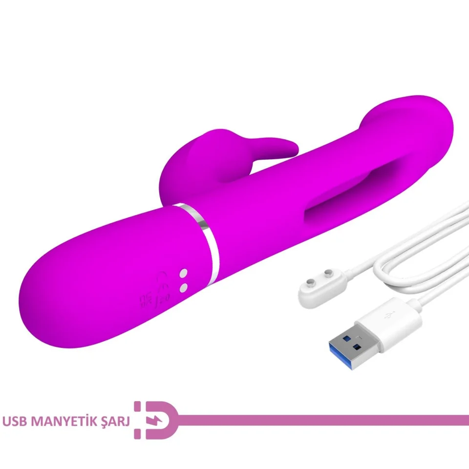 #1790 - USB Manyetik Şarjlı 7 Fonksiyon Titreşimli Klitoris Uyarıcılı Vibratör
