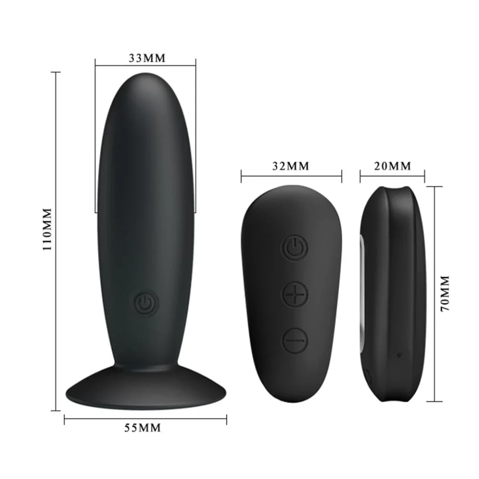 #1894 - USB Şarjlı 12 Titreşim Modlu Uzaktan Kumandalı Vibratör Anal Plug