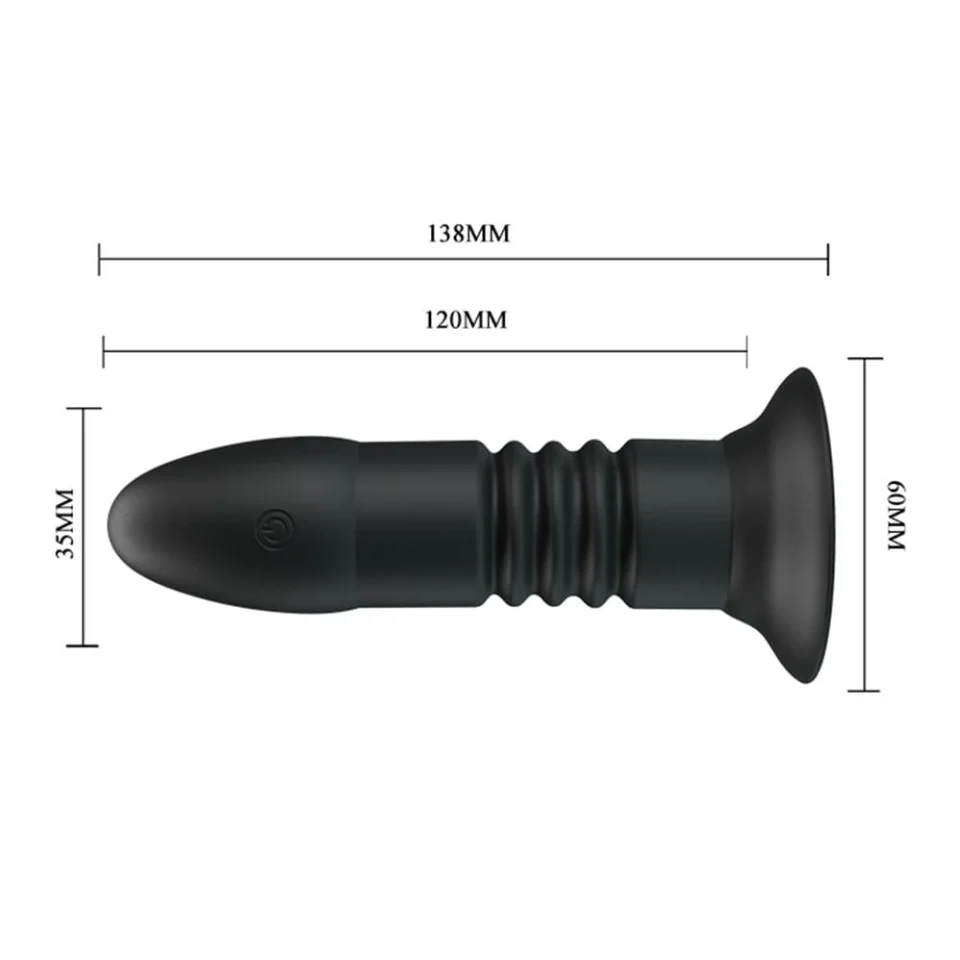 #1952 - Şarjlı Uzaktan Kumandalı 4 Titreşim 4 İleri Geri Hareketli Anal Plug