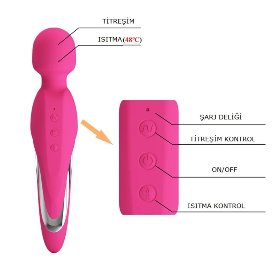 #2097 - USB Şarjlı 7 Fonksiyonlu Isıtmalı Teknolojik Vibratör