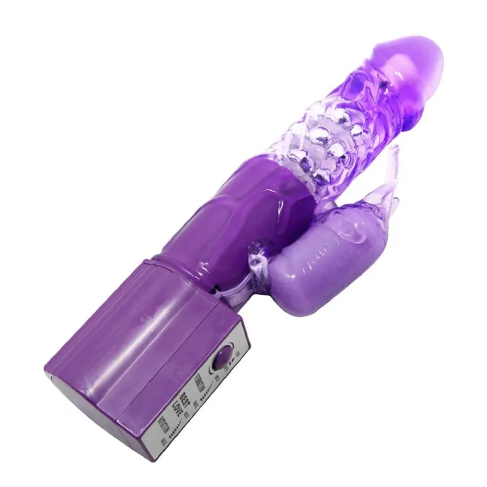 #2144 - 24 cm Oynar Başlı Klitoris Uyarıcılı Teknolojik Vibratör Penis