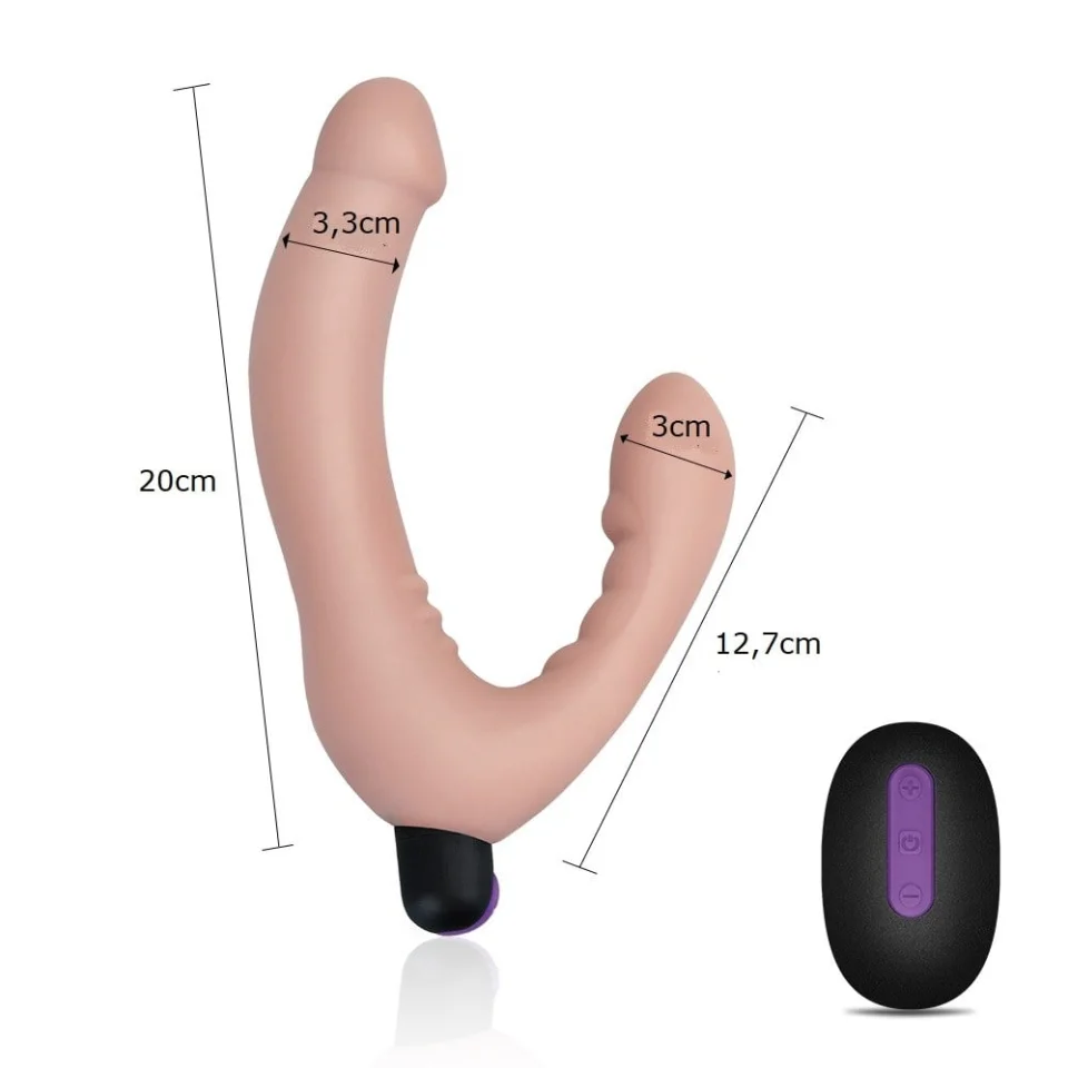 #2175 - USB Şarjlı Uzaktan Kumandalı Çift Taraflı Lezbiyen Strap-on Vibratör