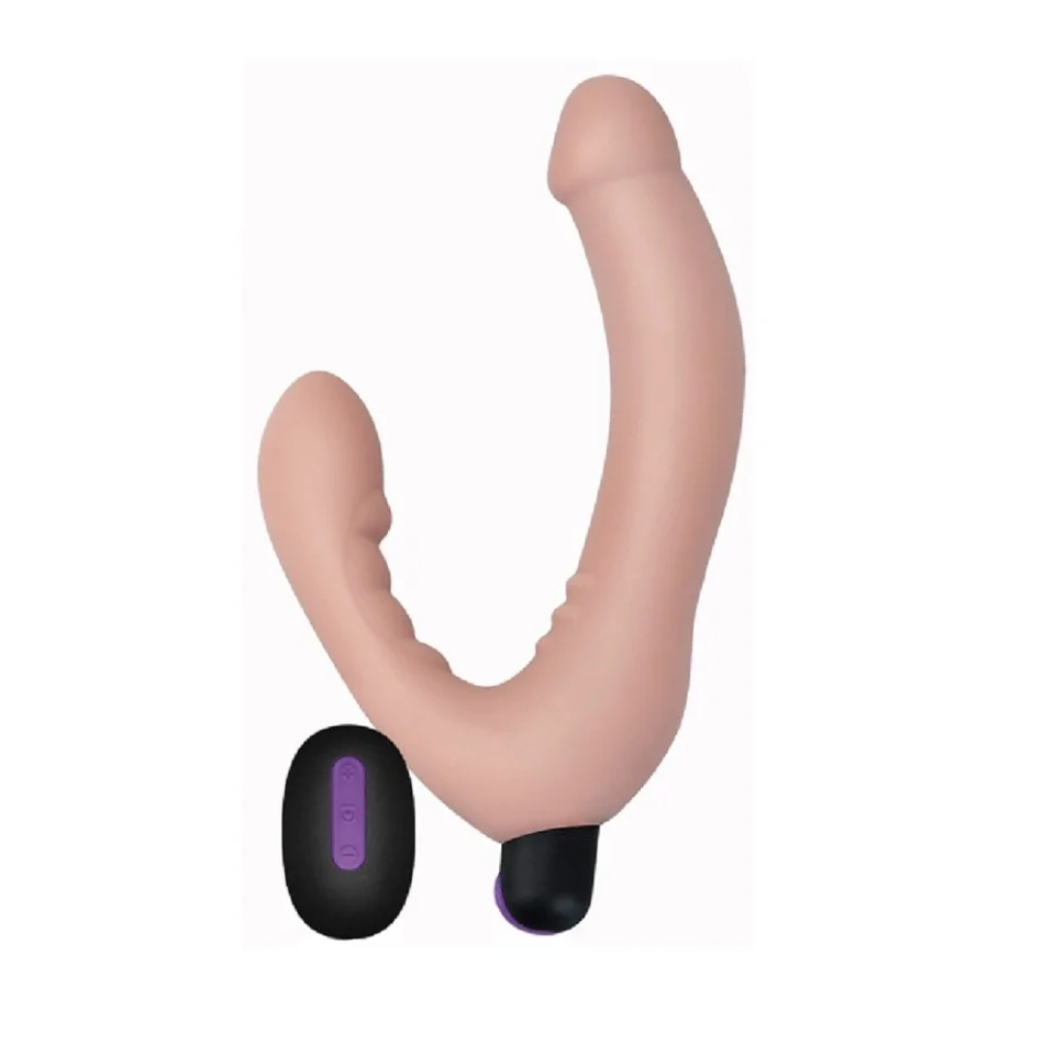#2173 - USB Şarjlı Uzaktan Kumandalı Çift Taraflı Lezbiyen Strap-on Vibratör