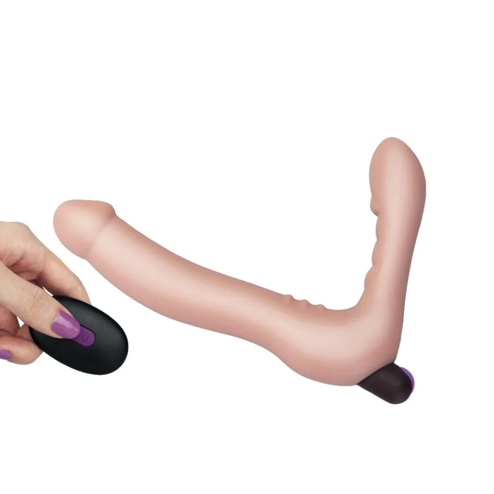 #2177 - USB Şarjlı Uzaktan Kumandalı Çift Taraflı Lezbiyen Strap-on Vibratör