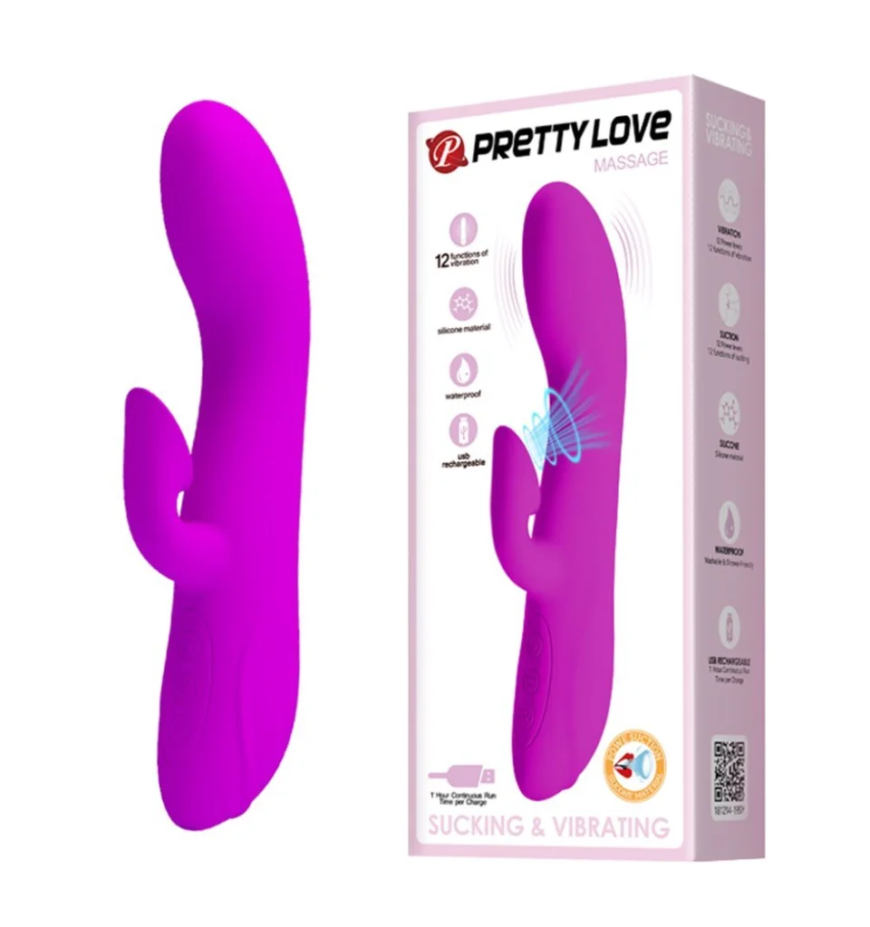 #2338 - USB Şarjlı 12 Emme ve 12 Titreşim Fonksiyonlu 19cm Teknolojik Vibratör