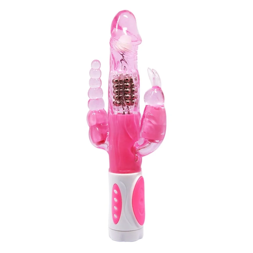 #2393 - Oynar Başlı Klitoral Anal Uyarıcılı Teknolojik Vibratör Penis