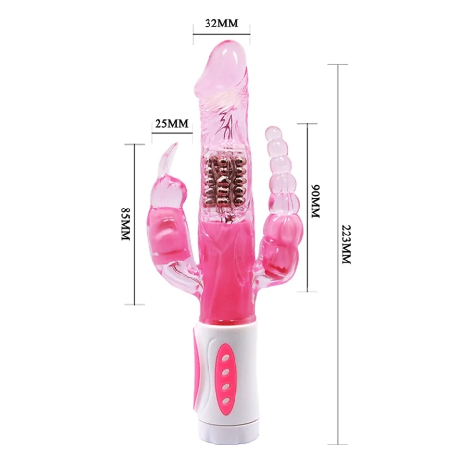 #2396 - Oynar Başlı Klitoral Anal Uyarıcılı Teknolojik Vibratör Penis