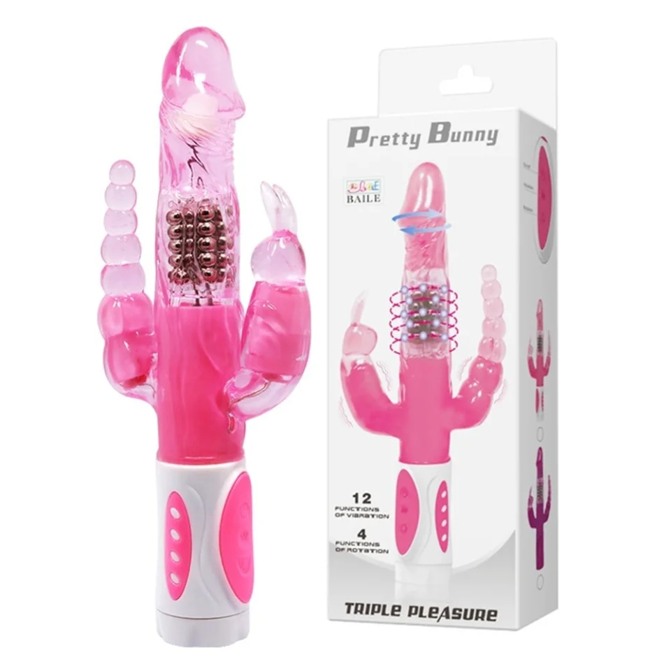 #2399 - Oynar Başlı Klitoral Anal Uyarıcılı Teknolojik Vibratör Penis